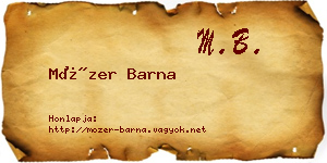 Mózer Barna névjegykártya