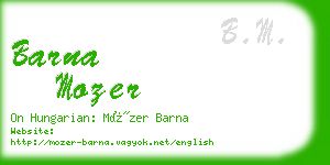 barna mozer business card